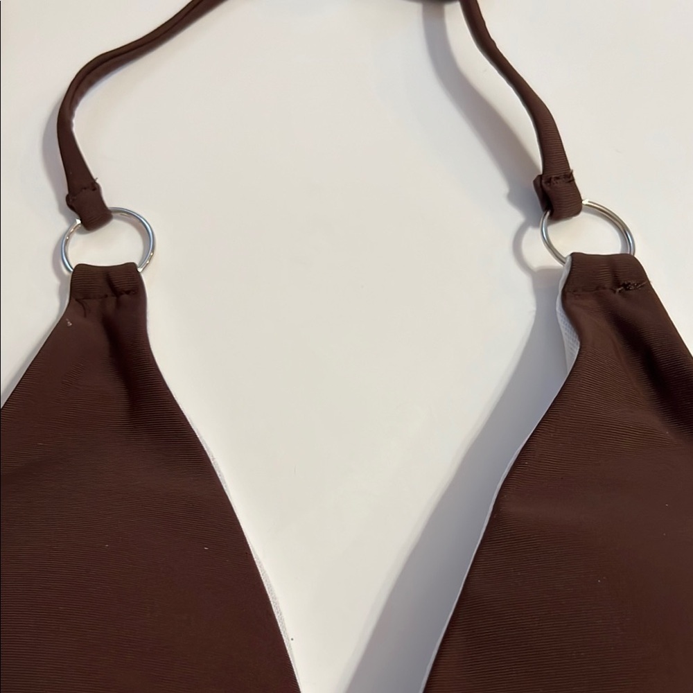 Women's Brown Triangle XS Bikini Top - Picture 7 of 7